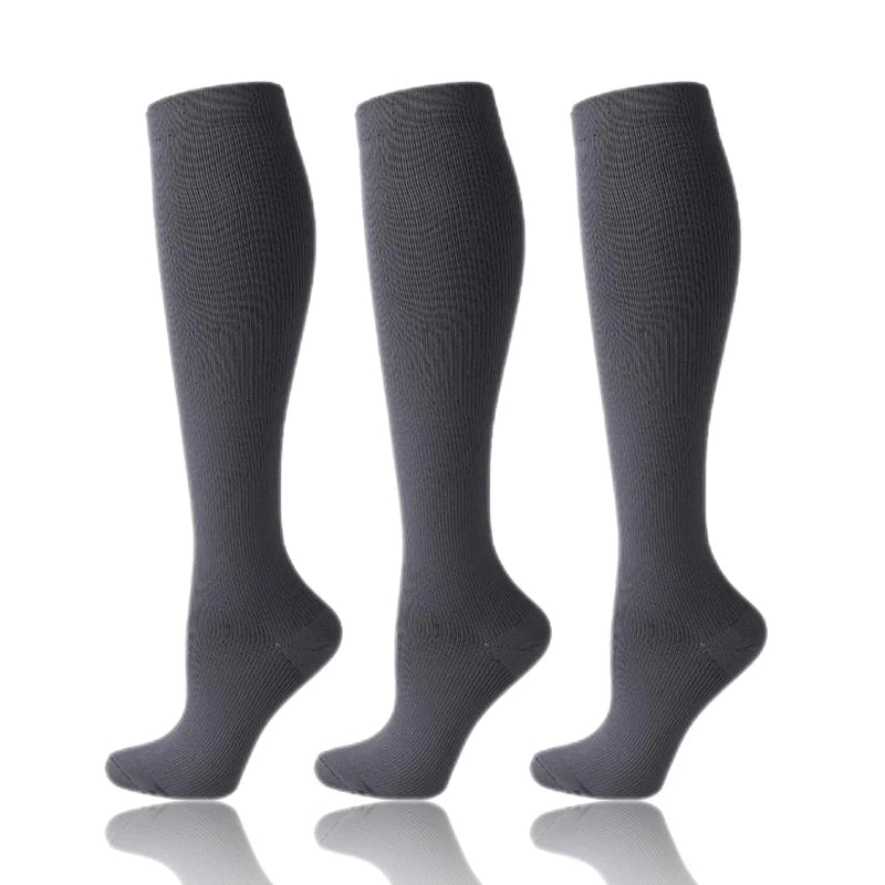 58 Styles 3 Pairs/Pack Compression Socks Knee High 30MmHg Women Men Sports Socks Edema Diabetes Varicose Veins Running Socks Quick Pick Grocers
