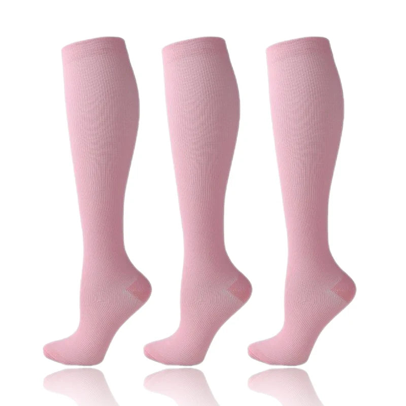 58 Styles 3 Pairs/Pack Compression Socks Knee High 30MmHg Women Men Sports Socks Edema Diabetes Varicose Veins Running Socks Quick Pick Grocers