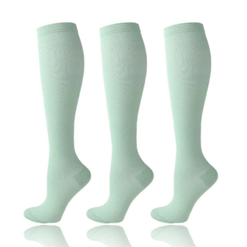 58 Styles 3 Pairs/Pack Compression Socks Knee High 30MmHg Women Men Sports Socks Edema Diabetes Varicose Veins Running Socks Quick Pick Grocers