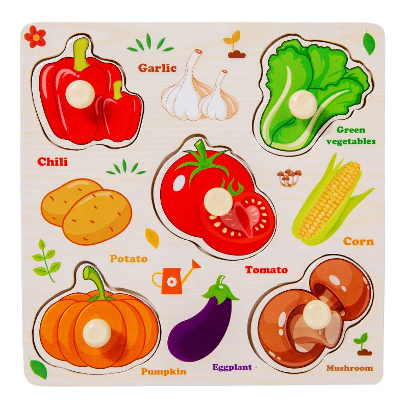 Baby Wooden Puzzles Montessori Toys 1 2 3 Years Toddler Toys Hand Grab Board Alphabet Number Cognition Learning Educational Toys Quick Pick Grocers