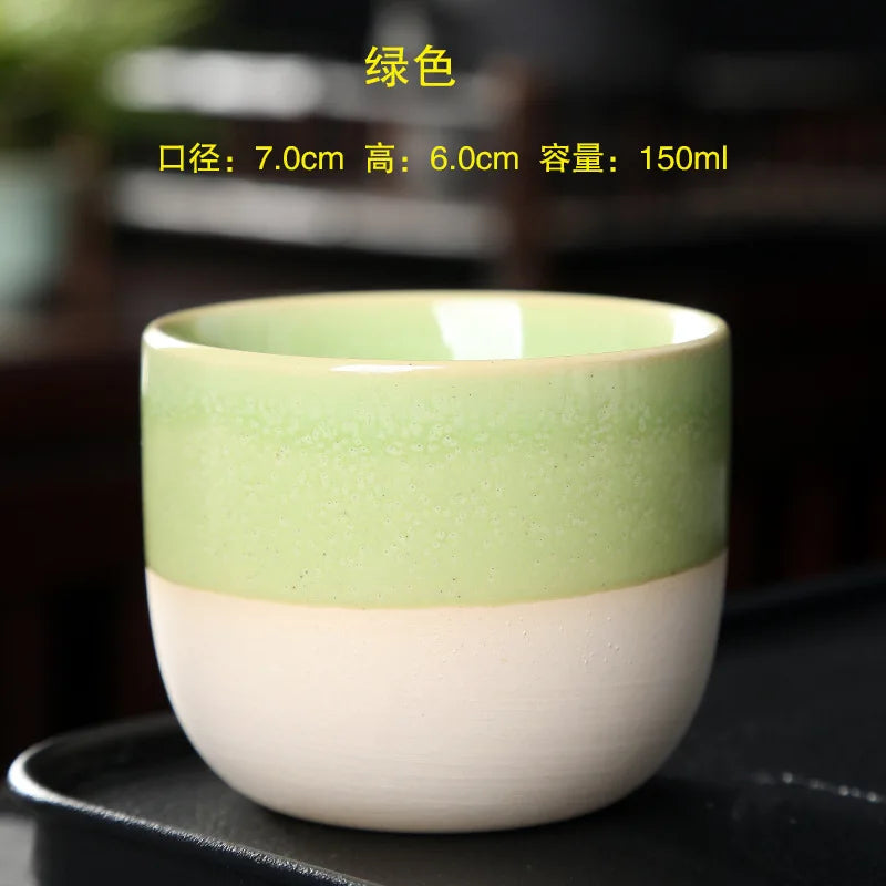 Kiln Change China Ceramic Tea Cup Pottery Jianzhan Drinkware Temmoku Glaze Porcelain Kung Fu Cups Set for Water Latte Milk Quick Pick Grocers