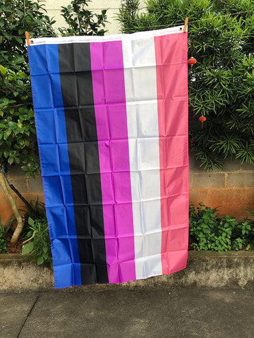 Z-ONE FLAG Rainbow Flag 90x150cm LGBT genderqueer Genderfluid Gender fluid pride Flag polyester hanging banner for decoration Quick Pick Grocers