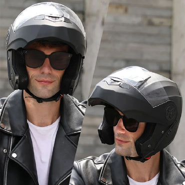 BLD Personalised Motorcycle Full Face Helmet Men Women Fashion Dual Lens Helmets Motocross Racing Modular Flip Up Casco Moto