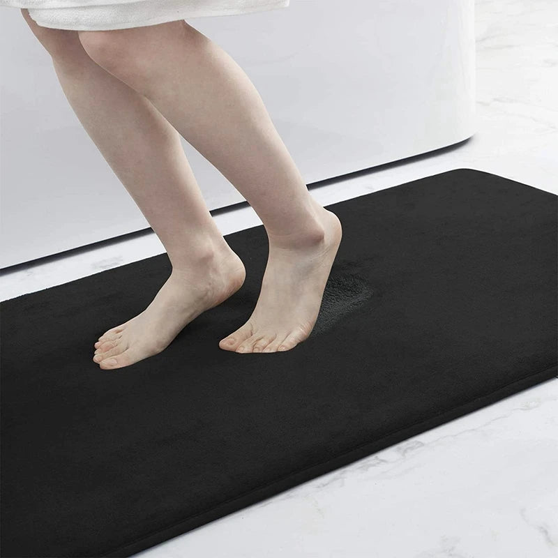 Homaxy Super Absorbent Bath Mat Memory Foam Carpet Non-Slip Toilet Bathroom Rug Soft Living Room Bedroom Shower Decor Foot Rug Quick Pick Grocers