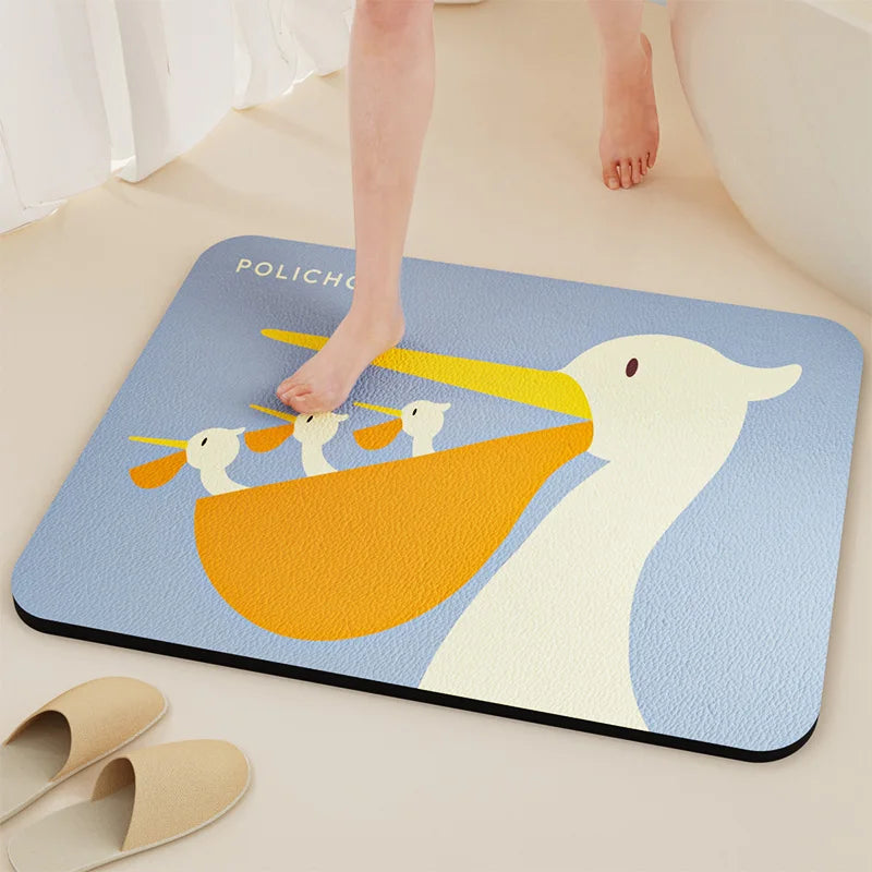 Diatomaceous Earth Bath Mat Bathroom Rug Absorbent Non-slip Floor Foot Mats Quick Dry Shower Carpet Toilet Pad Doormat Washable Econic Blanks
