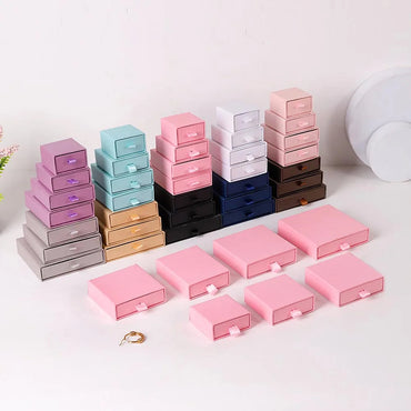 10pcs Paper Jewelry Gift Box For Ring Earrings Pendant Necklace Bracelet Stud Organizer Wedding Favors Jewellery Packaging Sack Purest Peak