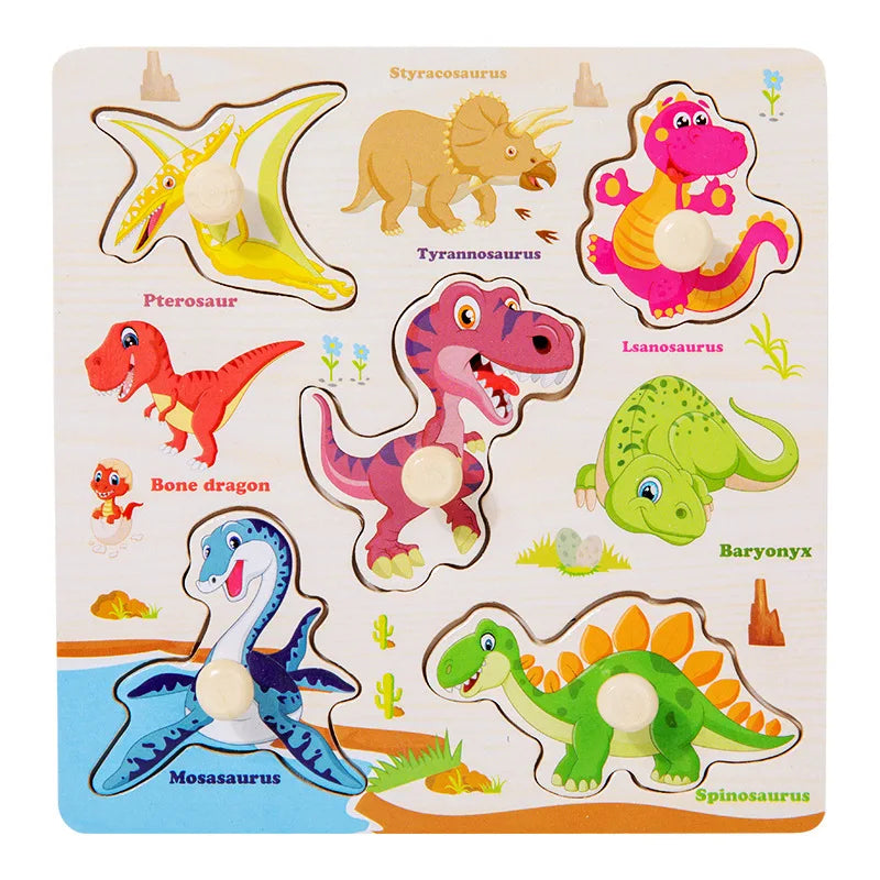 Baby Wooden Puzzles Montessori Toys 1 2 3 Years Toddler Toys Hand Grab Board Alphabet Number Cognition Learning Educational Toys Quick Pick Grocers