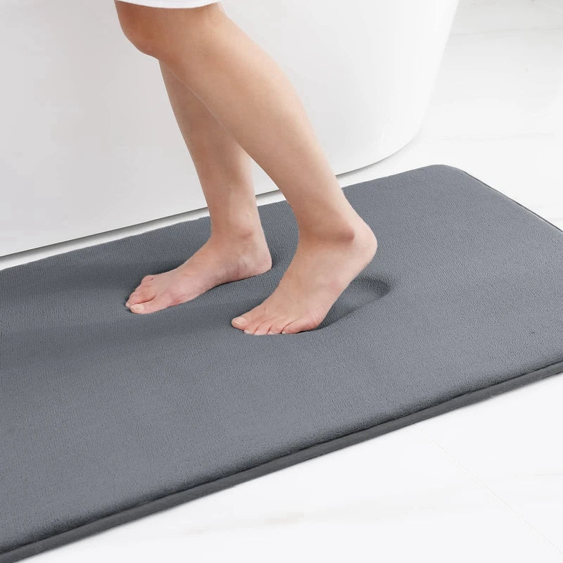 Homaxy Super Absorbent Bath Mat Memory Foam Carpet Non-Slip Toilet Bathroom Rug Soft Living Room Bedroom Shower Decor Foot Rug Quick Pick Grocers