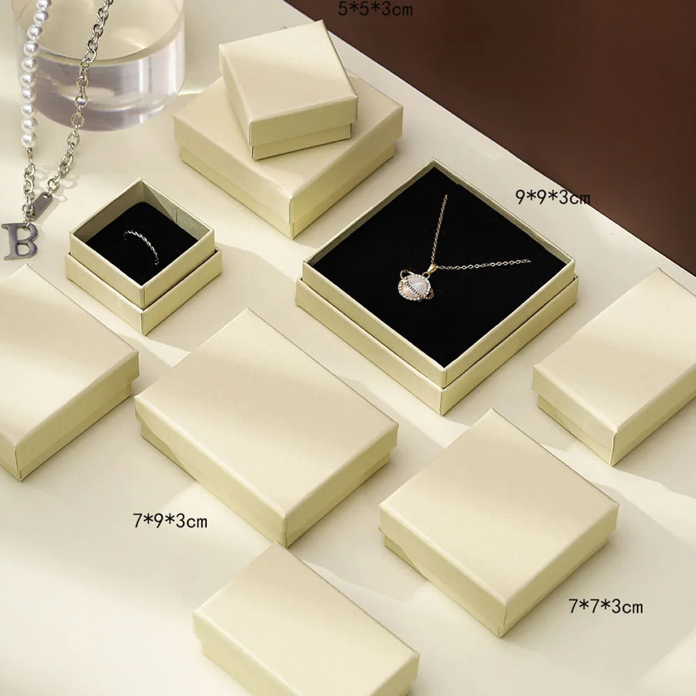 12pack White Simple Luxury Box Dark Green Paper Jewellry Rings Earrings Bracelet Necklace Display Case Jewelry Organizer Boxes Purest Peak