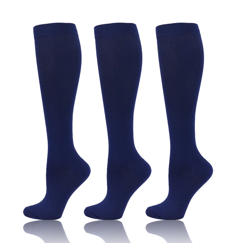 58 Styles 3 Pairs/Pack Compression Socks Knee High 30MmHg Women Men Sports Socks Edema Diabetes Varicose Veins Running Socks Quick Pick Grocers