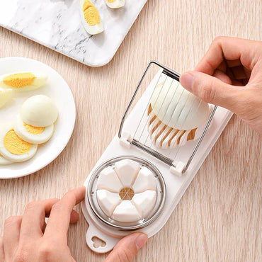 1/2PC Multi Functional Egg Cutting Artifact Stainless Steel Slicer Fancy Splitter Kitchen Divider Two in One Egg Cutter Tools Econic Blanks