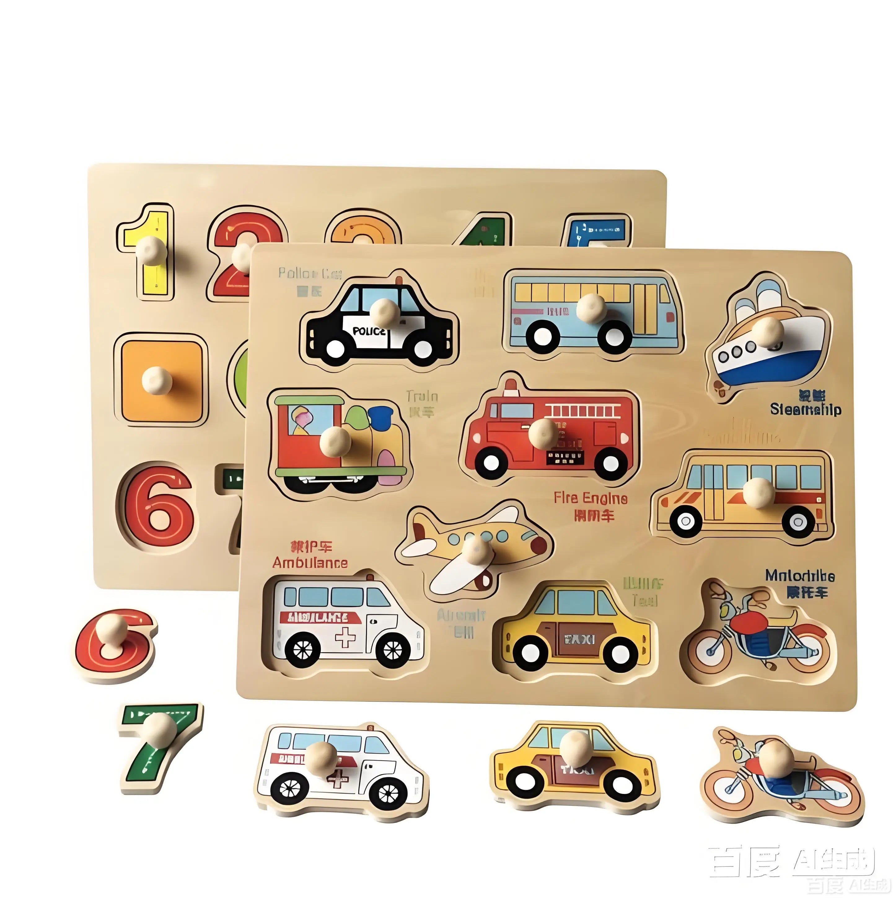 Baby Wooden Puzzles Montessori Toys 1 2 3 Years Toddler Toys Hand Grab Board Alphabet Number Cognition Learning Educational Toys Quick Pick Grocers