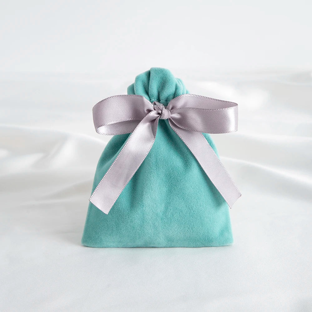 10pcs Green Jewelry Velvet Bag Ribbon Bowknot Pouches Gift Display Packing Storage Wedding Favors Travel Candy Drawstring Pocket Purest Peak
