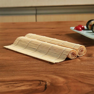 Exquisite Bamboo Sushi Mat with White Finish Seaweed Rice Roll Curling Non Stick Japanese Style Kitchen Essential Sushi Making Quick Pick Grocers