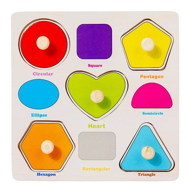 Baby Wooden Puzzles Montessori Toys 1 2 3 Years Toddler Toys Hand Grab Board Alphabet Number Cognition Learning Educational Toys Quick Pick Grocers