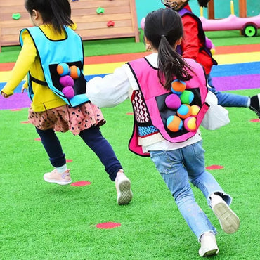 Sticky Dodge Ball Game Vest Outdoor Sports Toy Jersey Fabric Props Throw Catch Soft Fleece Balls Safe for Kids Teens Adults Quick Pick Grocers