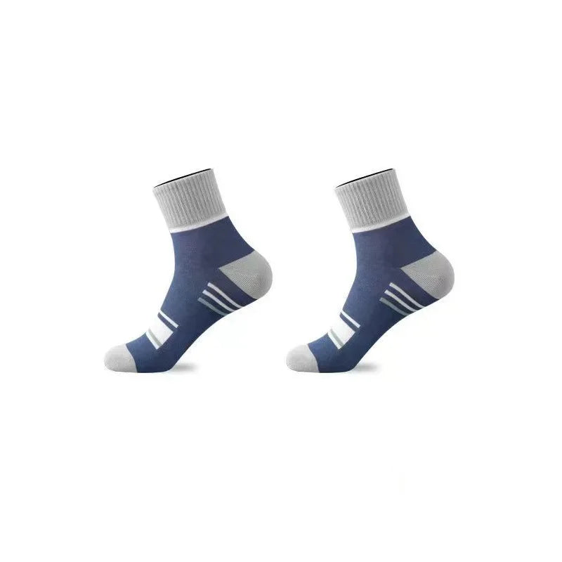 Men's Pure Cotton Socks Spring Striped Casual Socks Men's Anti-odor Antibacterial Business Socks High Quality Sports Sock Meias Quick Pick Grocers