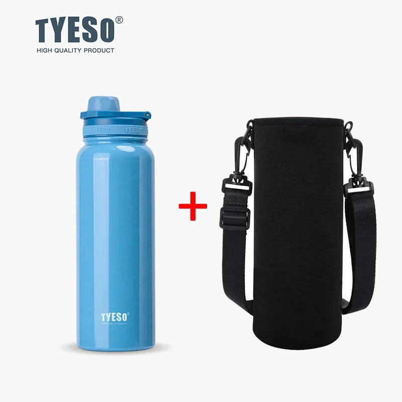 TYESO Stainless Steel Thermal Water Bottle Portable Tumbler Sport Vacuum Flask Keeps Cold and Heat Thermal Mug Car Insulated Cup Quick Pick Grocers