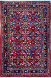 Persian Mashhad I Fine Allover Rug Wool 7 x 10