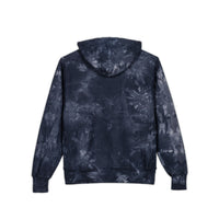 Tie-dye hoodie with a pattern on a white background