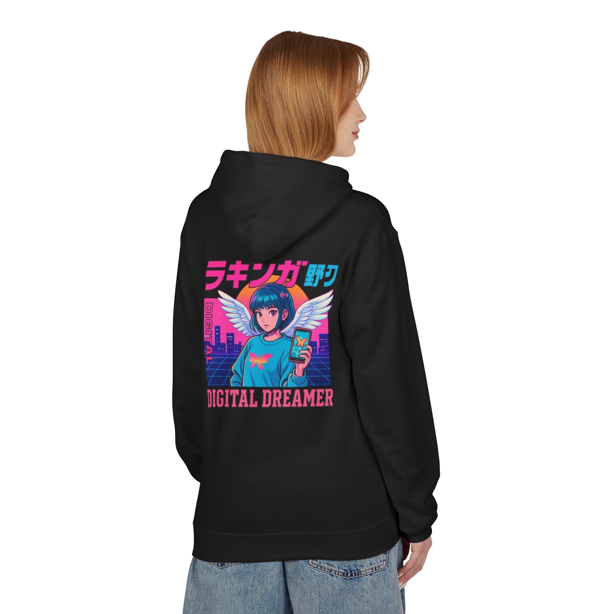 Digital Dreamer Unisex Fleece Hoodie, Cozy Graphic Sweatshirt, Anime Style Hoodie, Perfect Gift for Gamers, Casual Streetwear Printify