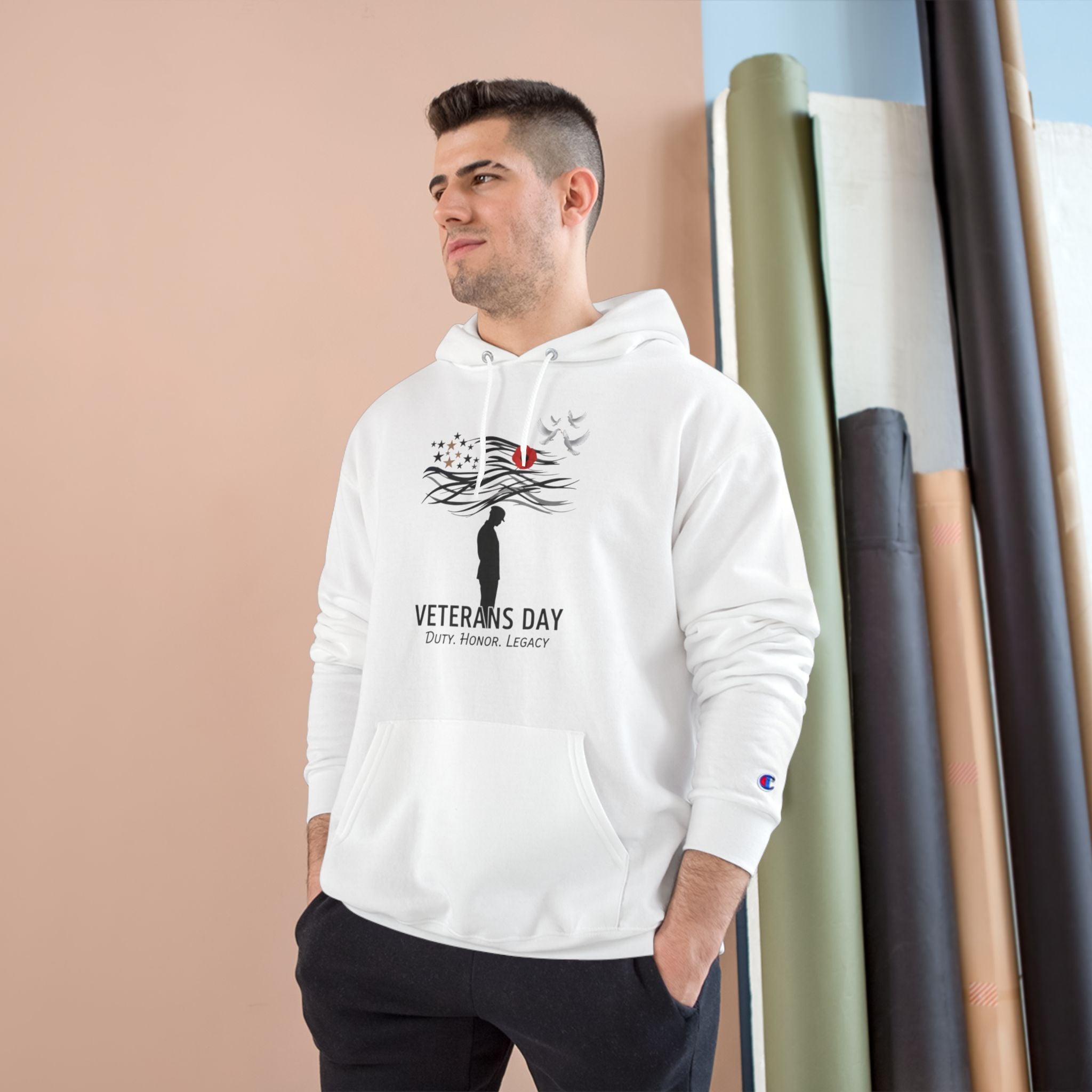 Veterans Day Champion Hoodie, Cozy Hoodie, Gift for Veterans, Memorial Day Apparel, Support Our Troops Printify
