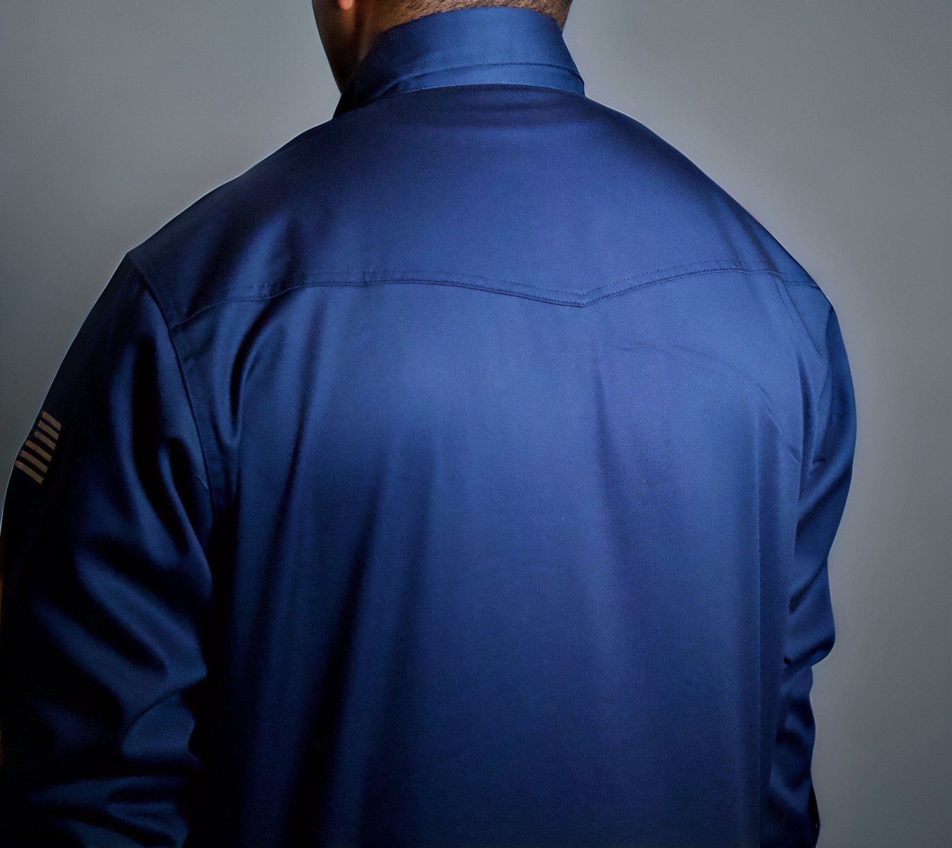 FR Western Style Pearl snap - Navy Static FR