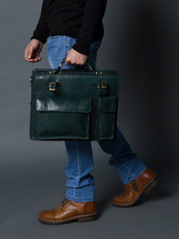 Tuscany Italian Leather Briefcase, Green