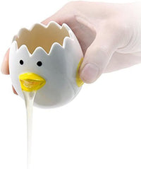 LuoCoCo Cute Egg Separator, Ceramics Vomiting Chicken Egg Yolk White Separator, Practical Household Small Egg Filter Splitter, Kitchen Gadget Baking Assistant Tool, Dishwasher Safe Quick Pick Grocers