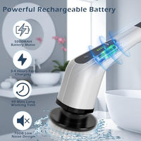 Electric Spin Scrubber, Cordless Cleaning Brush Scrubber for Home, 8 Replaceable Brush Heads-90Mins Work Time, 3 Adjustable Size, 2 Speeds for Bathroom Shower Bathtub Glass Car Quick Pick Grocers