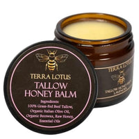 Terra Lotus - Organic Grass-Fed Beef Tallow Balm with Raw Honey - Moisturizing Cream for Soft, Smooth Skin - Handmade All-Natural Moisturizer (2 Oz) Quick Pick Grocers