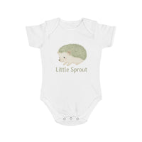 Hedgehog Short Sleeve Baby Bodysuit 'Little Sprout' Organic Cotton Gift for New Parents Printify