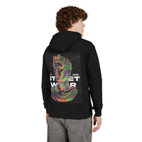 Trendy Unisex French Terry Hoodie with Abstract Street Wear Design, Cool Layering Essential, Perfect for Casual Outings Printify