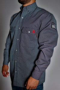 FR Pearl Snap Work Shirt - Shadow Black Static FR