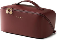 EACHY Travel Makeup Bag, Large Capacity Cosmetic Bag for Women, Waterproof PU Leather, Flat Open Portable Toiletry Bag for Skincare, Brushes & Travel Essentials Quick Pick Grocers