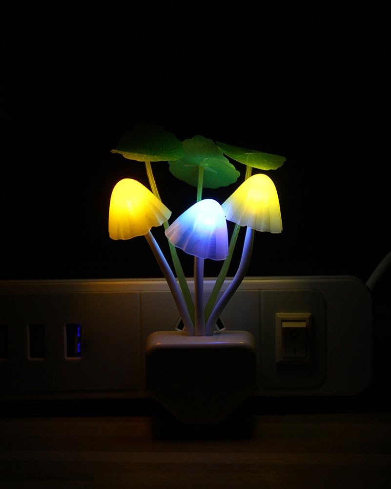 Rienar Sensor Led Night Light, Color Changing Plug-in LED Mushroom Dream Bed Lamp Quick Pick Grocers