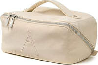 EACHY Travel Makeup Bag, Large Capacity Cosmetic Bag for Women, Waterproof PU Leather, Flat Open Portable Toiletry Bag for Skincare, Brushes & Travel Essentials Quick Pick Grocers