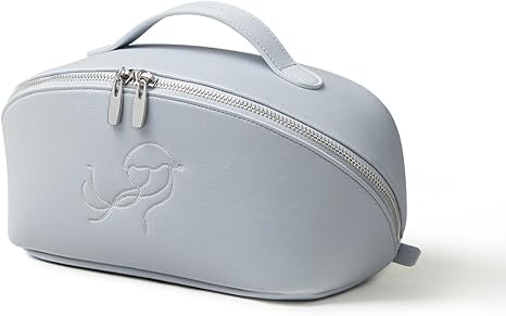 EACHY Travel Makeup Bag, Large Capacity Cosmetic Bag for Women, Waterproof PU Leather, Flat Open Portable Toiletry Bag for Skincare, Brushes & Travel Essentials Quick Pick Grocers