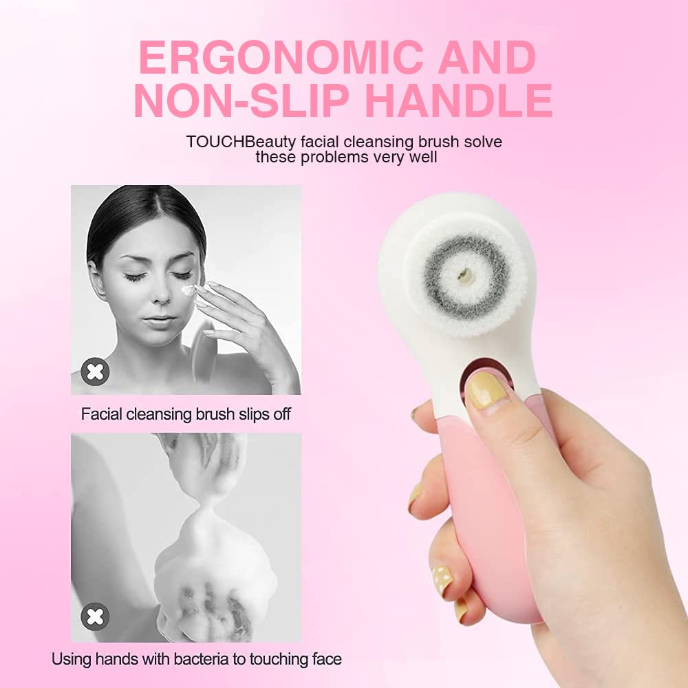 TOUCHBeauty Spin Brush Face Cleanser with 3 Brush Heads for Deep Cleansing Exfoliation and Massaging Quick Pick Grocers