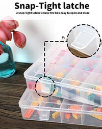 UHOUSE 2 PCS 18 Grids Clear Plastic Organizer Container Storage Box with Fixed Dividers for Nuts and Bolts, Tools Storage Organizer Box Case for Craft Tackles Hardware Quick Pick Grocers