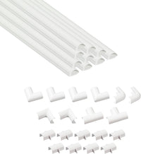D-Line 157in Cord Hider Kit, Patented Cable Cover, Hide Wires on Wall, Channel for TV Mount Cords, Raceway Wire Hiders, Paintable, Adhesive, Half Round Quick Pick Grocers