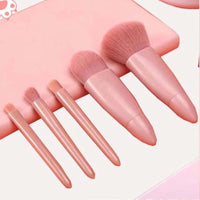 Easy-taken Travel Makeup Brush Set, COSHINE 5pcs Mini Complete Function Cosmetic Brushes Kit (5pcs with mirror) Quick Pick Grocers