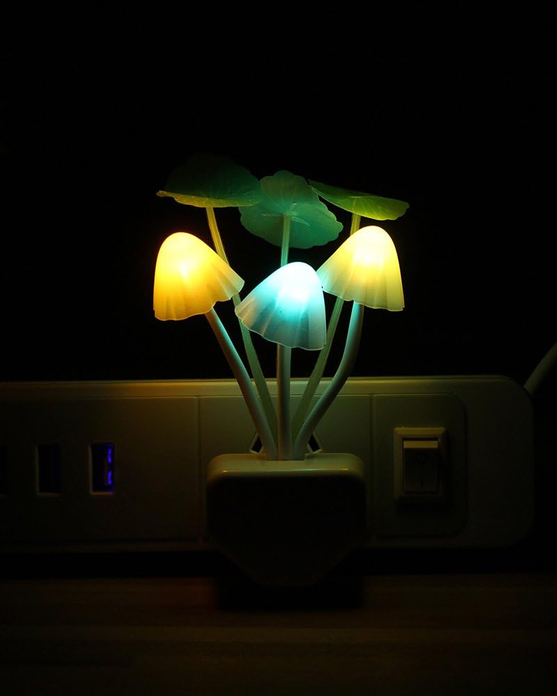 Rienar Sensor Led Night Light, Color Changing Plug-in LED Mushroom Dream Bed Lamp Quick Pick Grocers