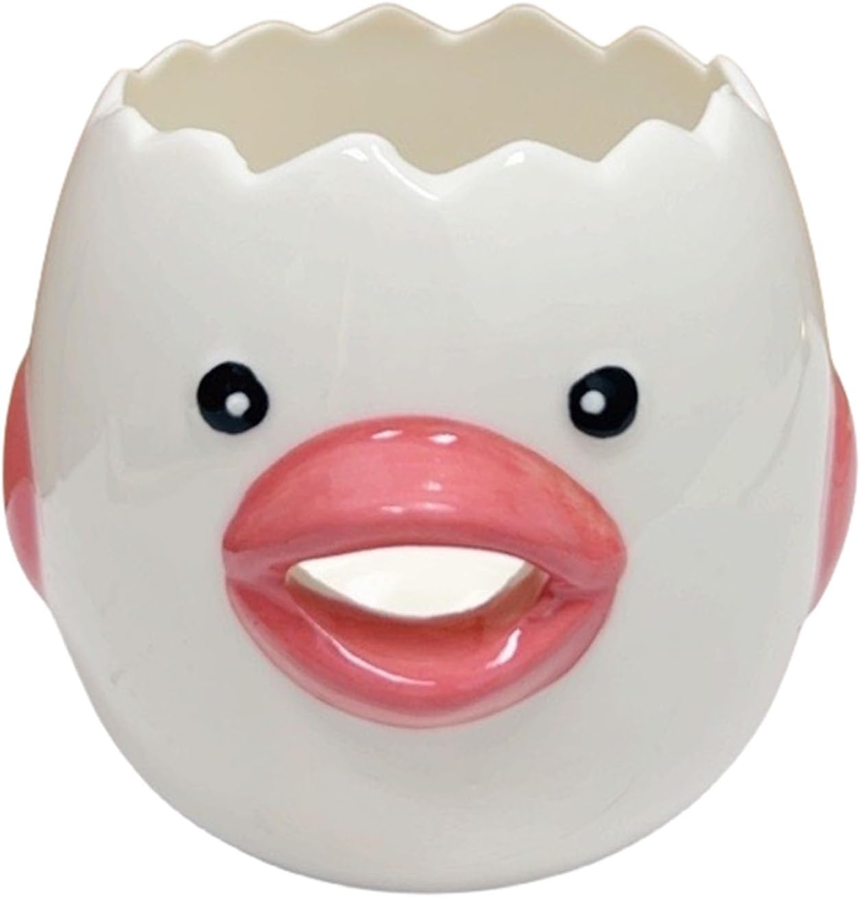 LuoCoCo Cute Egg Separator, Ceramics Vomiting Chicken Egg Yolk White Separator, Practical Household Small Egg Filter Splitter, Kitchen Gadget Baking Assistant Tool, Dishwasher Safe Quick Pick Grocers