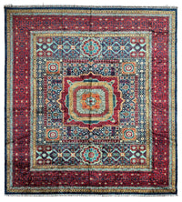 Hand-Knotted Mamluk Wool Rug – 8'4" x 9'9" – Intricate Geometric Masterpiece