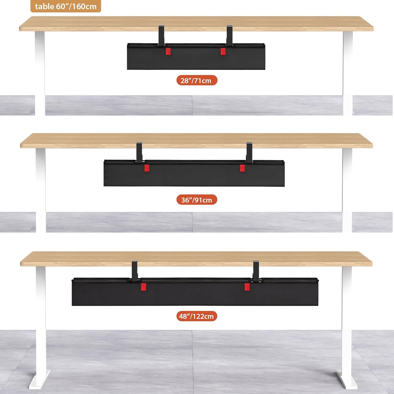 Univivi No Drill Under Desk Cable Management Tray, 36" Cord Organizer for Table, Clamp/Screw Mount Desk Cable Management, Premium Fabric Cable Management Tray for Office, Home Quick Pick Grocers