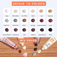 Wood Furniture Repair Kit - 18 Colors Wood Filler Hardwood Laminate Vinyl Floor Repair Kit Wood Putty Cabinet Touch Up Kit - Cover Scratches, Stains, Holes for Table, Door, Veneer, Cherry, Walnut Quick Pick Grocers