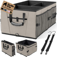 GORILLA GRIP Trunk Organizer for SUV and Cars, Large Capacity Collapsible Car Trunk Storage Organizer, Heavy Duty Car Accessories, Gifts for Mom and Dad, Slip & Water Resistant Multi Compartment Quick Pick Grocers