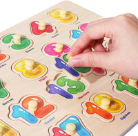 Wooden Peg Puzzle for Toddlers, 6 Pack Toddler Puzzles Set for 3 4 5 Years Old (Alphabet Number Shape Animal Dinosaur Vehicle), Preschool Education Learning Puzzle Toys for Girls and Boys Quick Pick Grocers