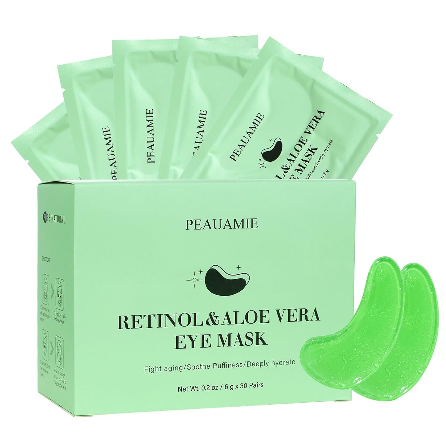 PEAUAMIE Under Eye Patches Collagen and Peptide Eye Mask for Dark Circles and Puffiness,Face Mask Skin Care Products 30 Pairs Quick Pick Grocers